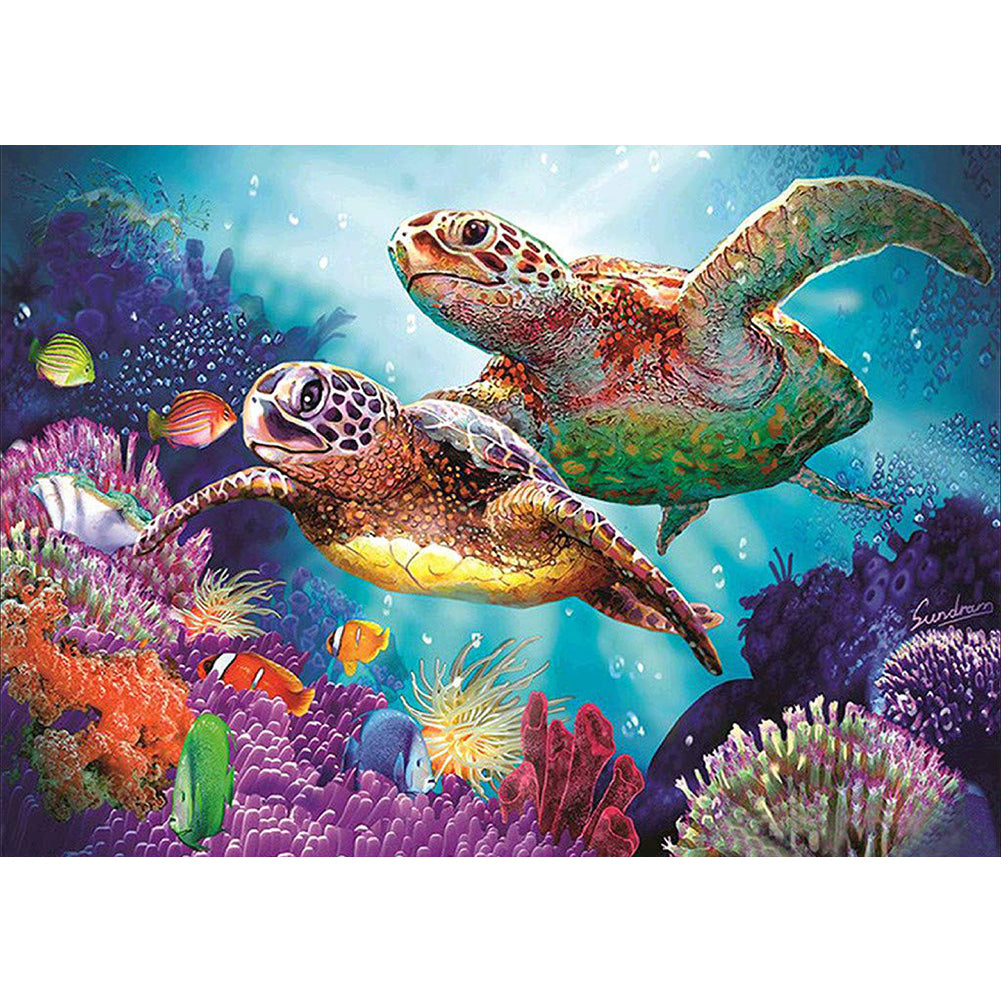 Undersea Turtles Round Full Drill Diamond Painting 40X30CM(Canvas) gbfke