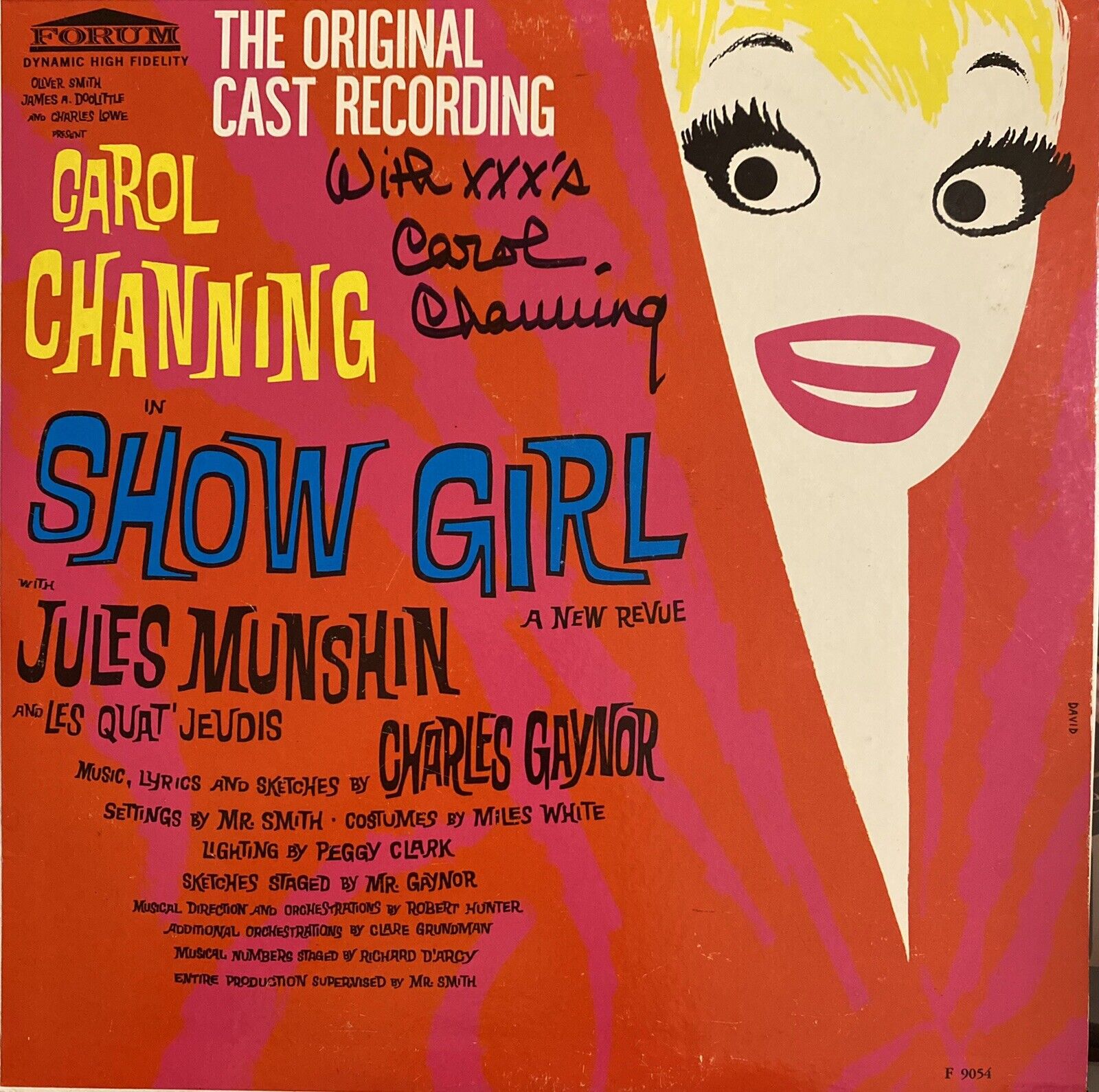 Carol Channing signed Autographed Lp Show Girl