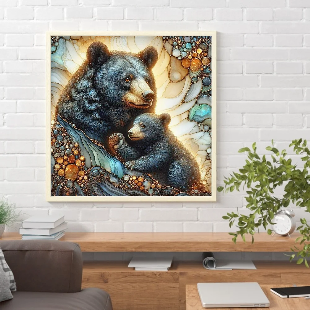 Diamond Painting - Full Round Drill - Black Bear(Canvas|40*40cm)