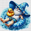 Swimming Gnome-18CT Stamped Cross Stitch 30*30cm/11.81*11.81in