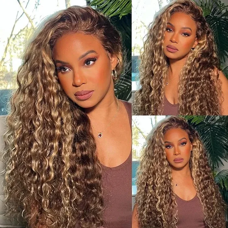 Piano Color Water Wave 13x4 HD Lace Frontal Wig