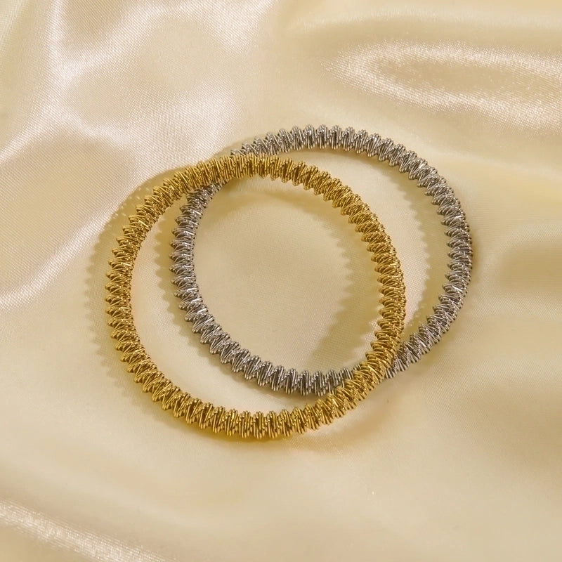 Minimalist Solid Color 304 Stainless Steel Bangle In Bulk