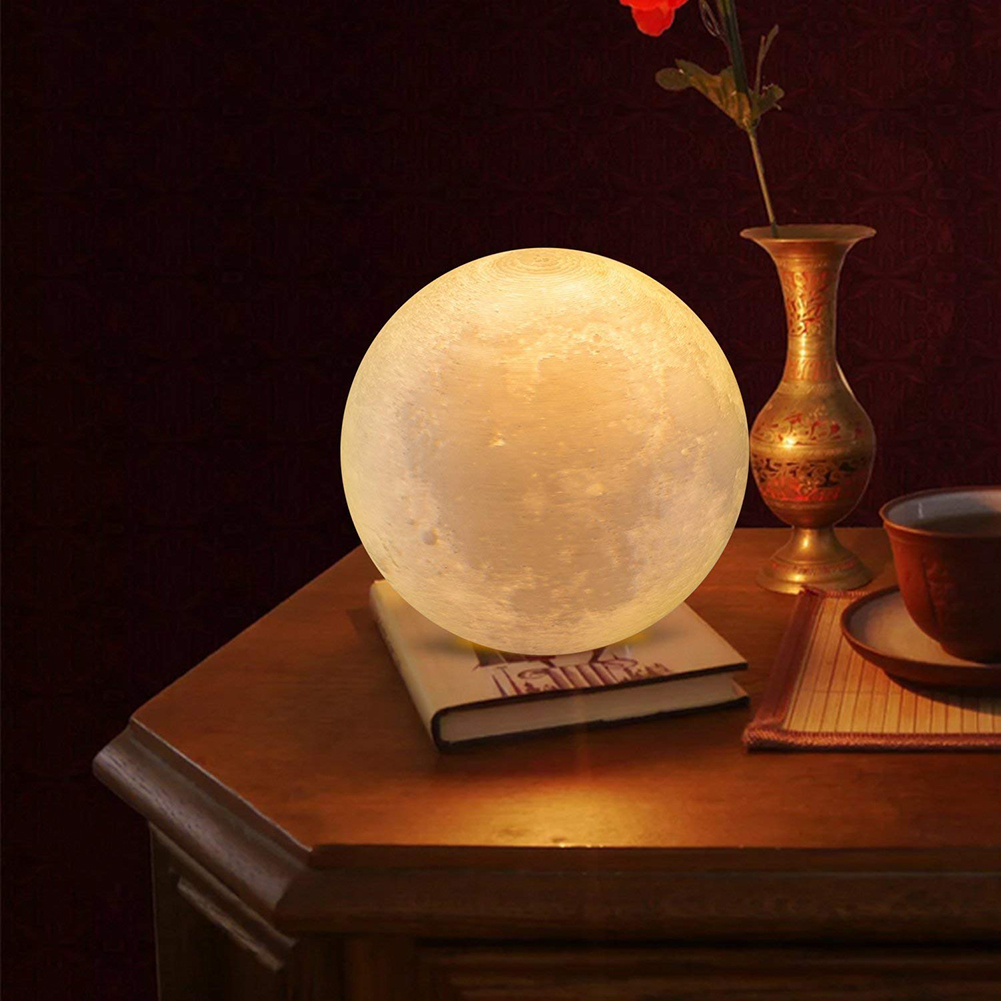 

USB Rechargeable LED Moon 3 Colors Touch Dimmable-3D Night Light, 501 Original