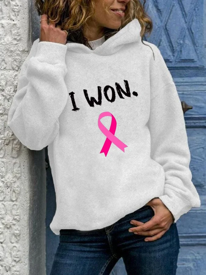 Women's Breast Cancer Survivor Casual Long Sleeve Hoodie socialshop