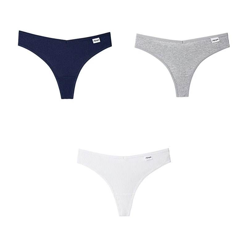 3pcs Women Cotton Panties Sexy Sports Underwear For Woman Lady T-back Female Thongs Cotton Lingerie Woman Intimates New BANNIROU
