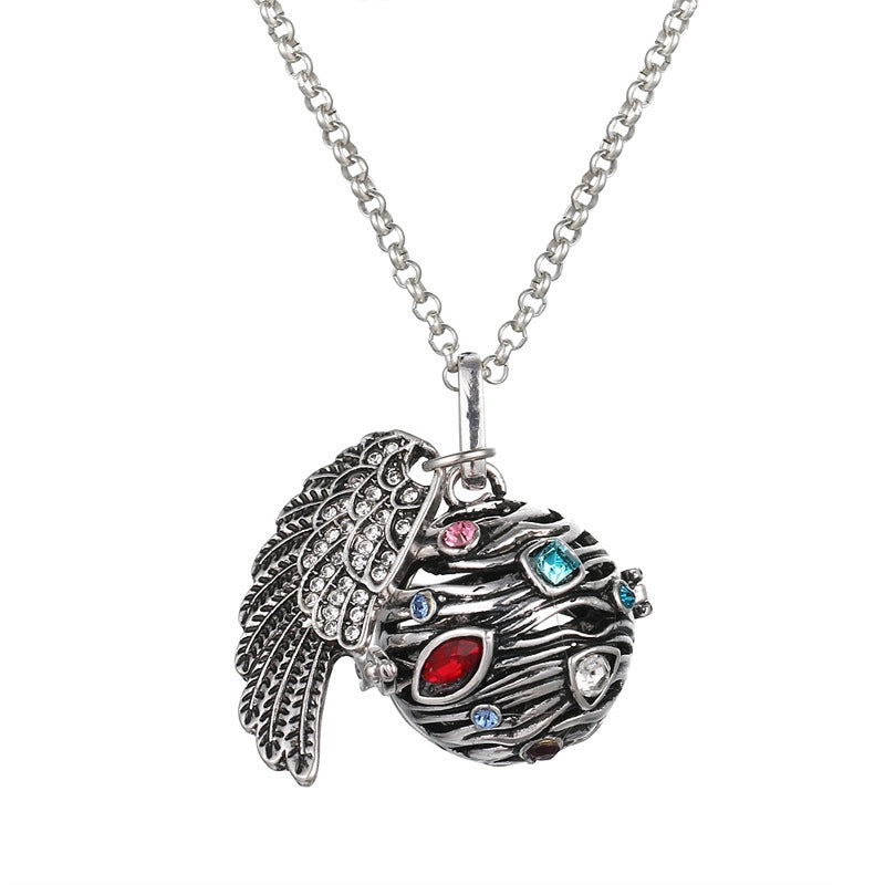 Mexican Bell Feather Tassel Necklace Music Ball Women Aromatherapy Essential Oil Diffuser Exquisite Ornament