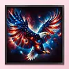 Independence Day USA Bald Eagle Full 11CT 3 Strands DIY Stamped Cross Stitch Kit for Beginners Adults Home Wall Decor Cross Stitch Art and Crafts Kits 40x40cm