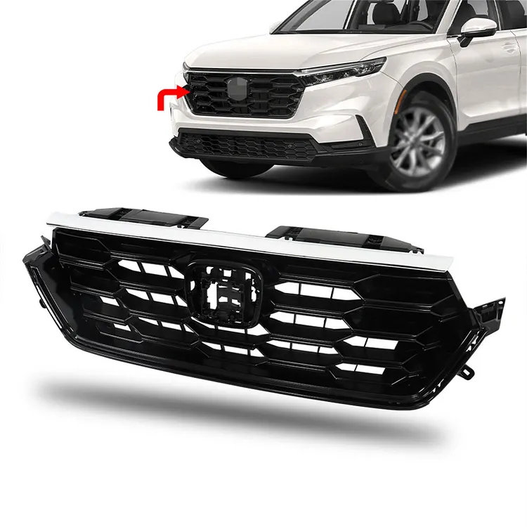 712013A0A110 Front Upper Grille Gloss Black Honeycomb For Honda CRV 2023&2024