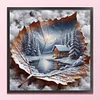 Snow Maple Leaf Silhouette-11CT Stamped Cross Stitch 40*40cm