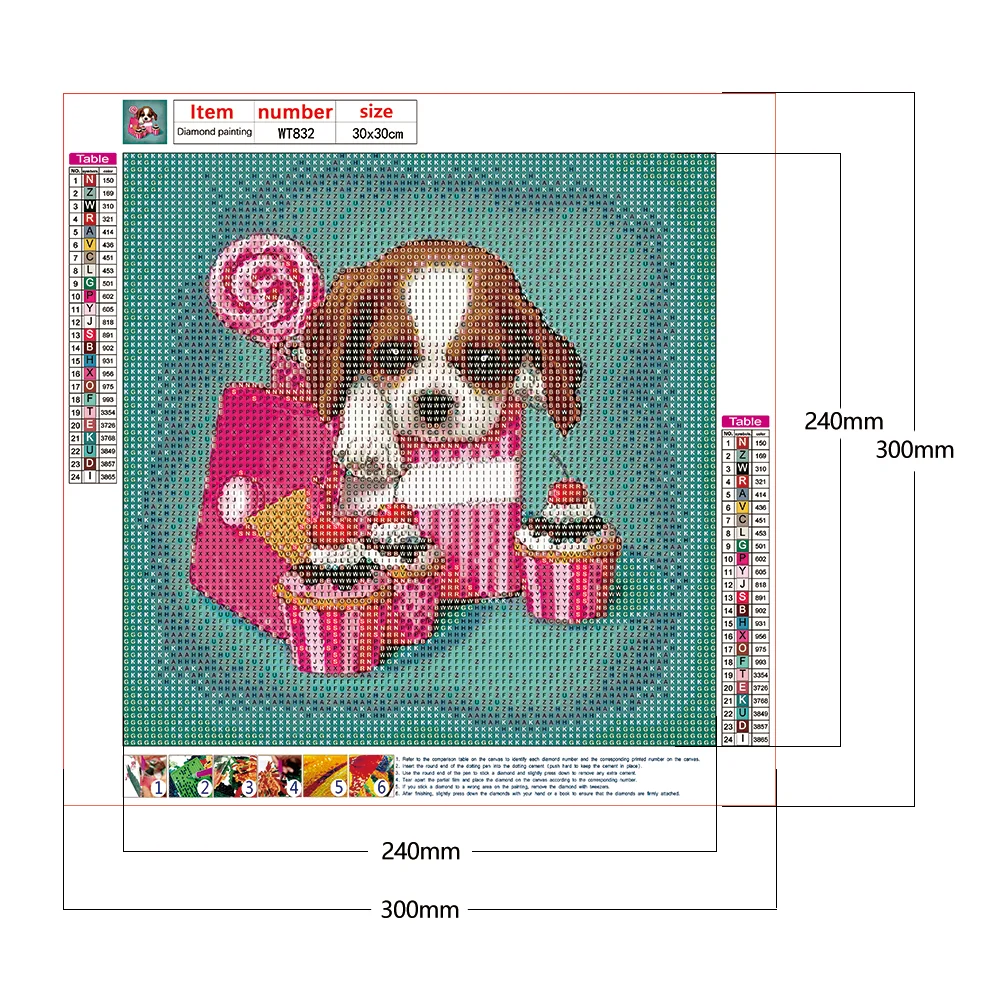 Full Round Diamond Painting 30*30cm - Cute Dog