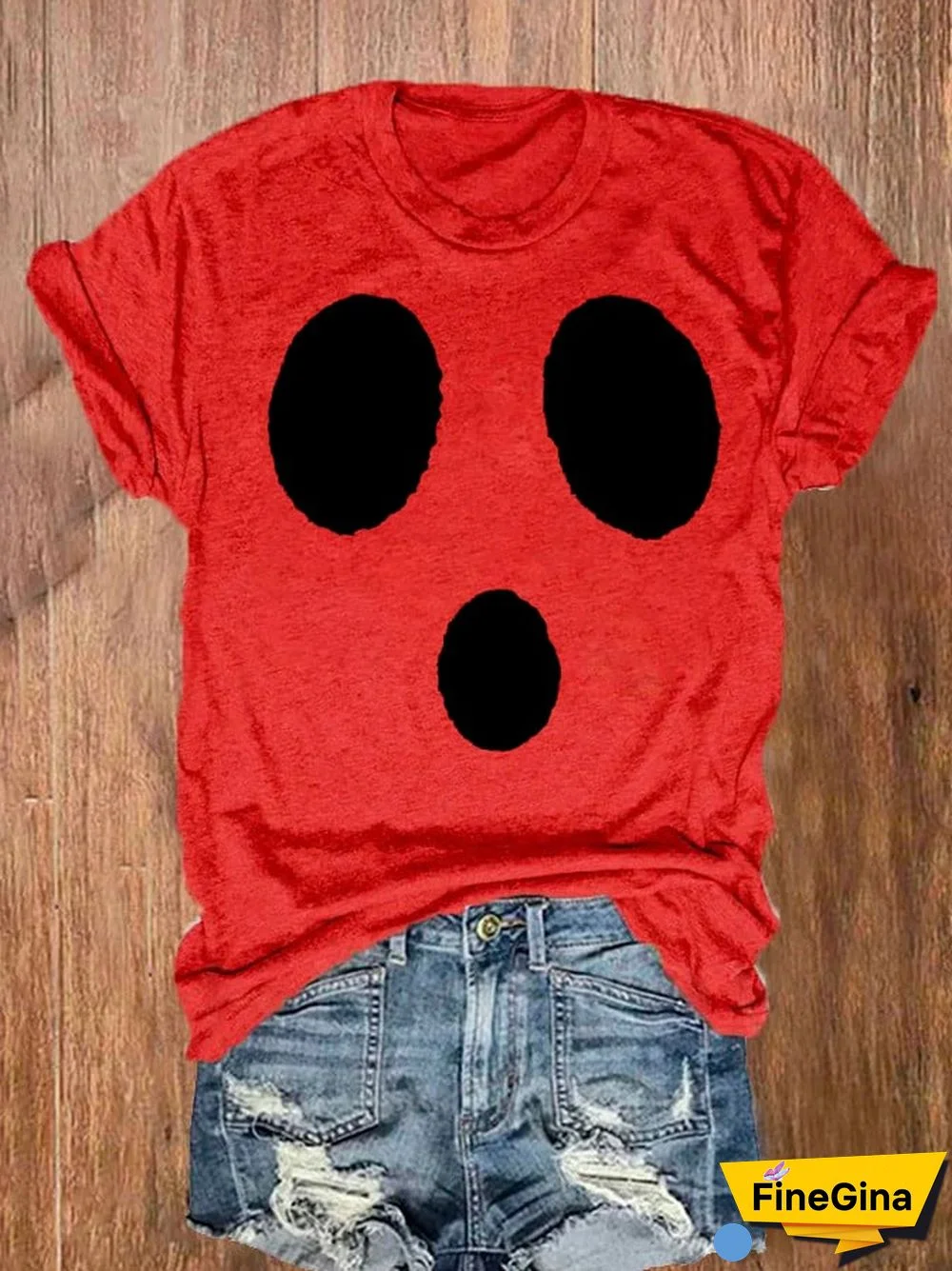 Women's Ghost Print Casual T-Shirt