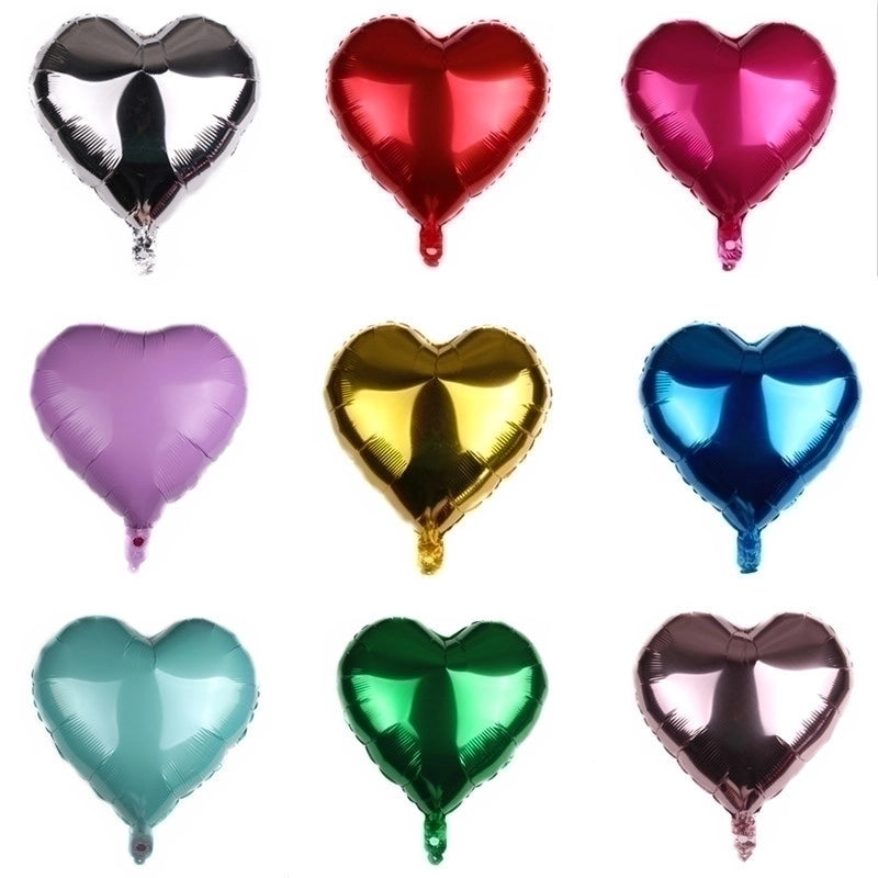 50 Pieces Valentine'S Day Romantic Heart Shape Aluminum Film Party Balloons