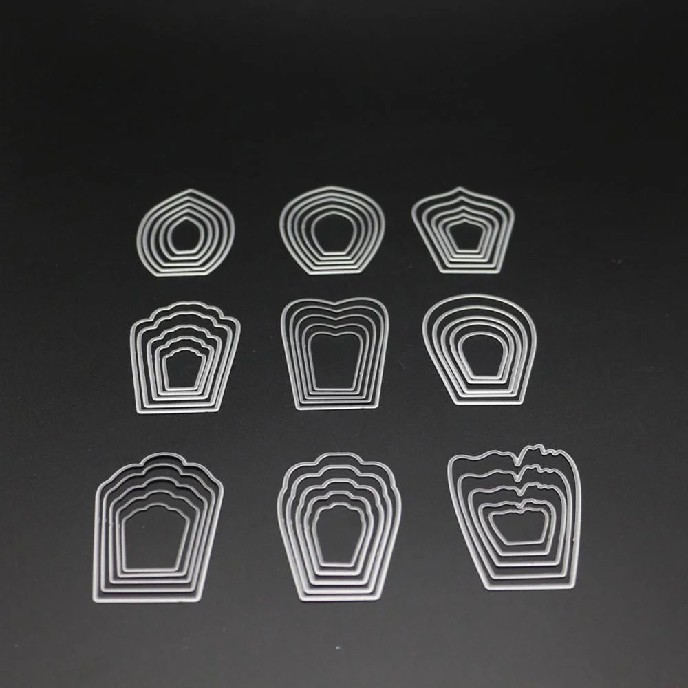 9Pcs/Lot Flower Frames Scrapbooking Metal Cutting Dies 2019 New Stamps And Dies For Card Making DIY Embossing Element Stencils