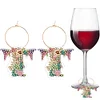 (Limited Stock)2pcs DIY Diamond Painting Ornament Flower Alphabet Wine Glass Charm、[Everydayedeals]