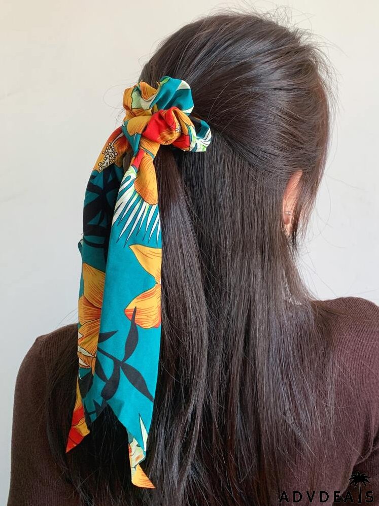 Flower Print Hair Tie