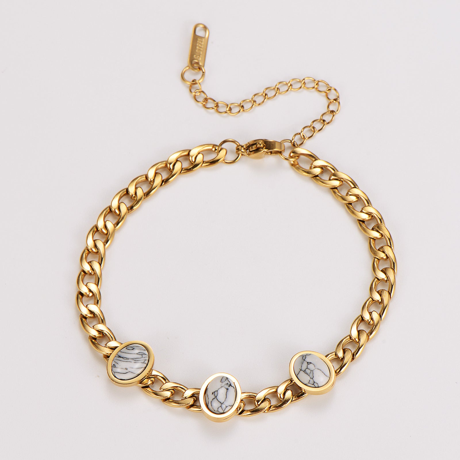 Women IG Style Ellipse U-Shape Stainless Steel Electroplating Bracelets