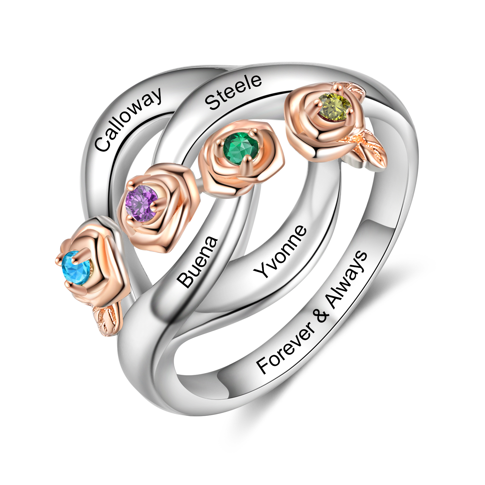 Bracciale Donna In Argento 925 Con Rosa E Cristalli – Placcato Oro Rosa, Regolabile, Regalo Per La Mamma