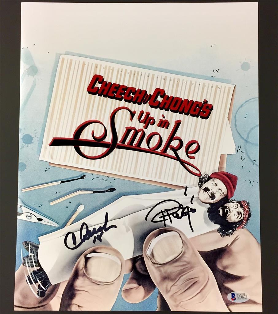 CHEECH & CHONG Signed UP IN SMOKE 11x14 Movie Poster Photo Poster painting ~ Beckett BAS COA