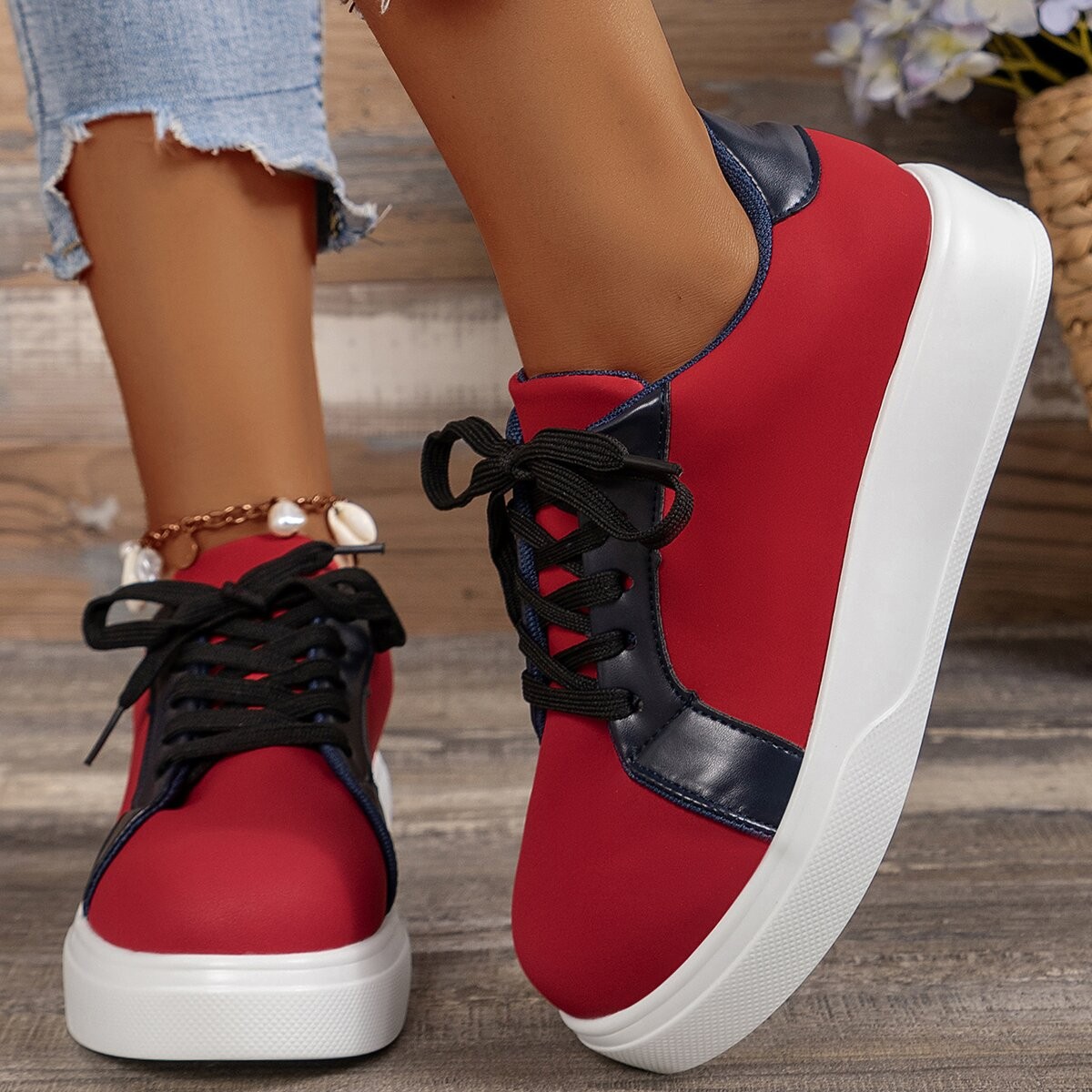Mature Women Flats Fashion Casual Sneakers