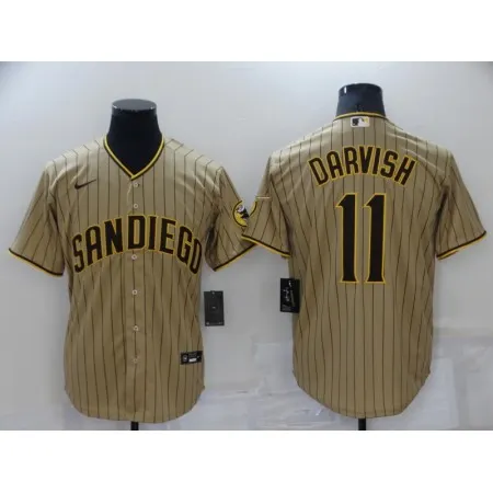 Men's San Diego Padres #11 Yu Darvish Brown Cool Base Stitched Jersey ADGF