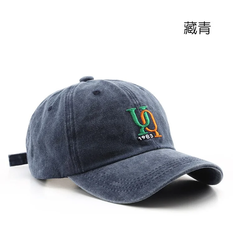 Washed Old Trendy Mens Letters Embroidered Peaked Cap Outdoor Sports Womens Sun Protection Sun Hat