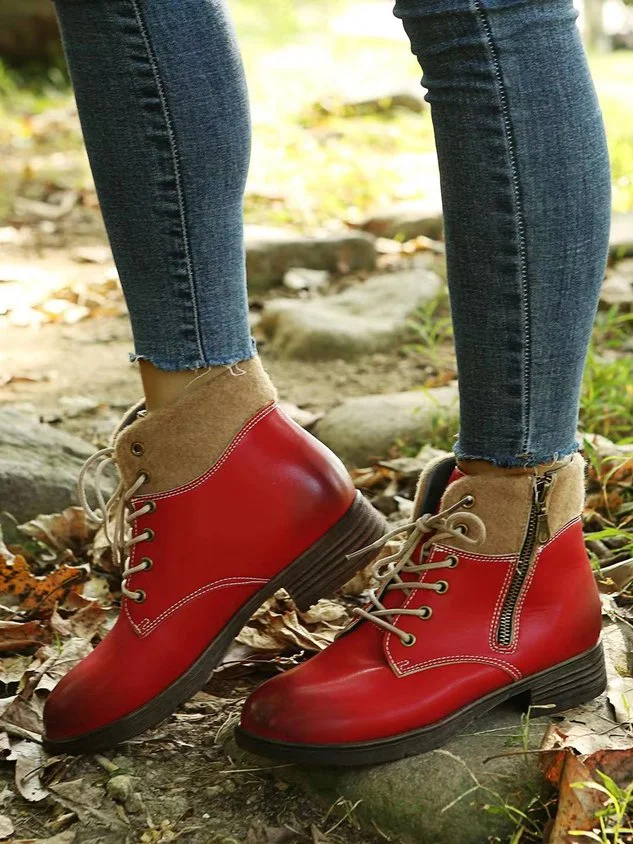 Casual Simple Plain Upgraded Martin Combat Boots