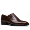 Men's Brogue Wingtip Oxford Shoes - Leather Sole