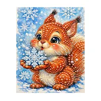 Snowflake Squirrel - Pearls Painting
