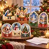 12Pcs DIY Pearl Diamond Painting Christmas Cards, 3D Greeting Card Craft Kits with Resin Pearls, Handmade Holiday Cards for Adults, Christmas Gifts & Decorations
