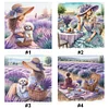 Girl Printed Cross Stitch Kit 40x40cm DIY 11CT Embroidery Craft Set Home Decor
