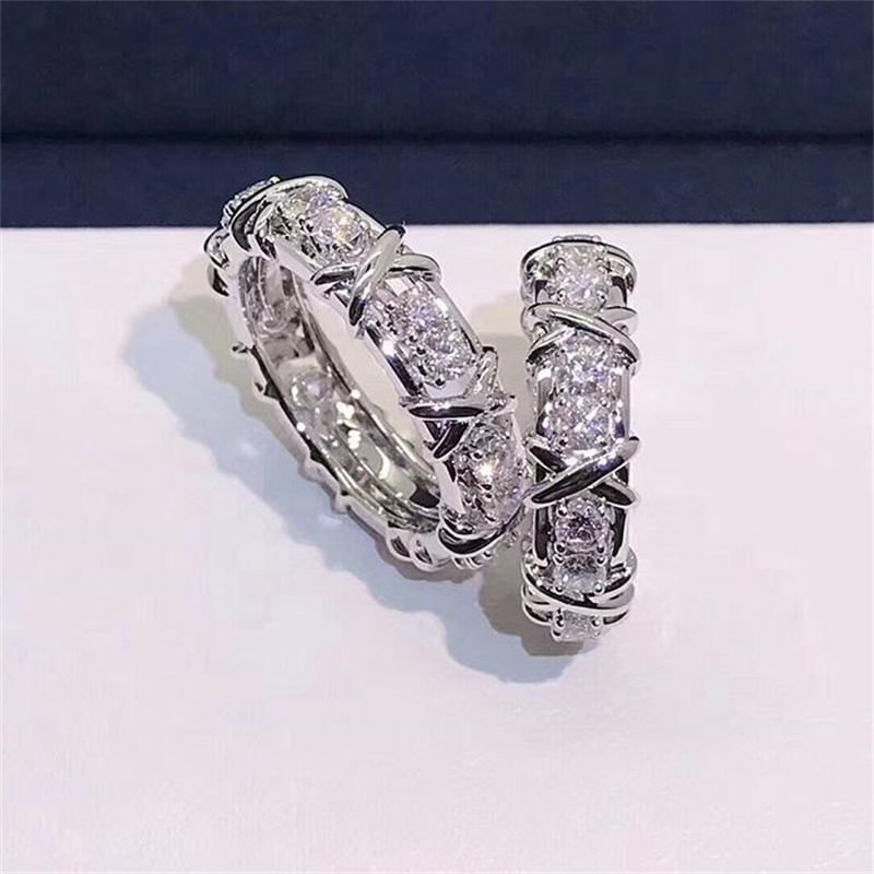 Sterling Silver Cross Full Diamond Ring