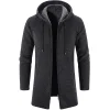 Men's Solid Color All-match Fleece Knitted Jacket
