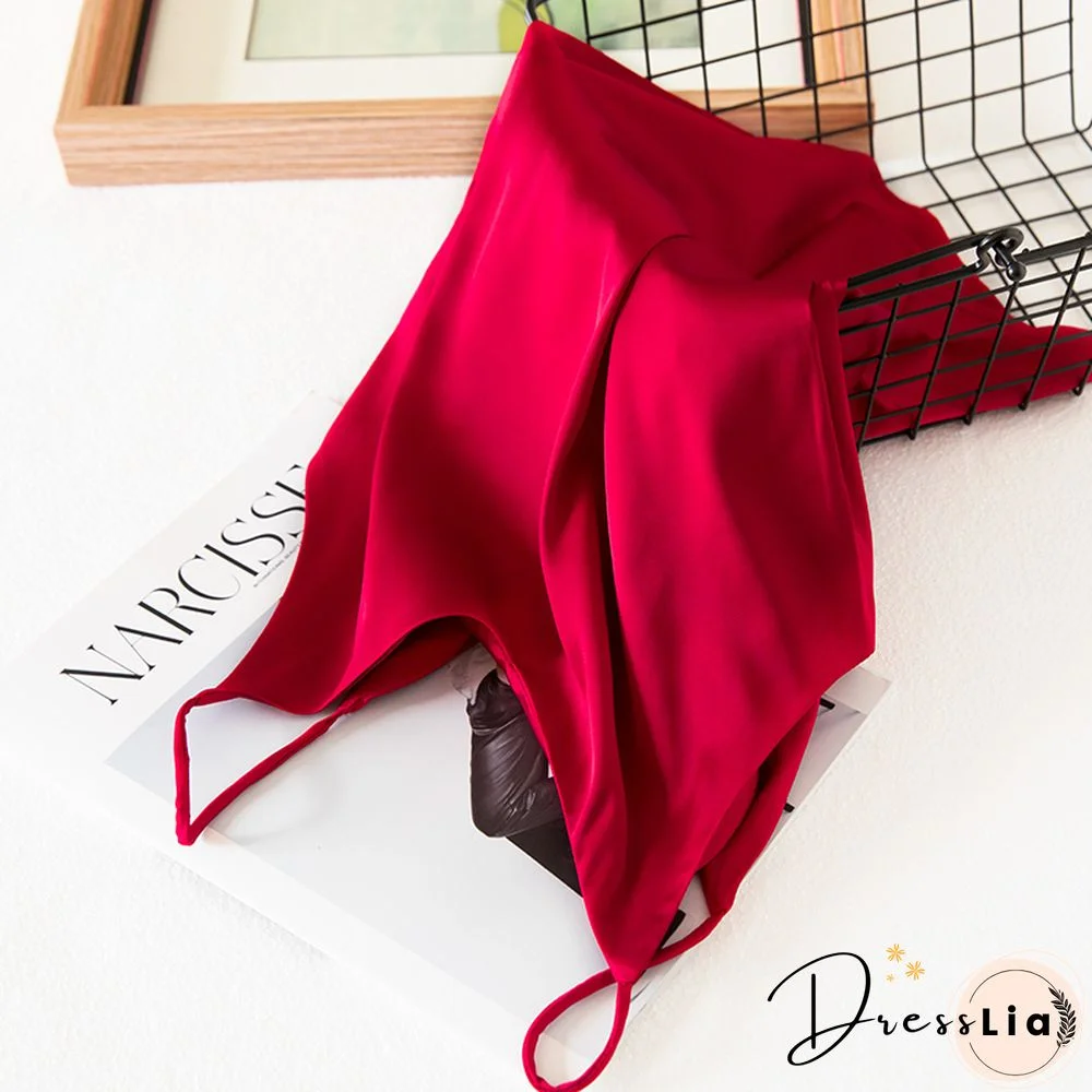 Summer Crop Top Women Camis Silk Satin Tank Top Women Camisole Sleeveless Vest Roupas Femin Cropped Croo Top Binder Trans