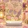 DIY Diamond Art LED Night Light &ndash; Light-Up Table Decor, Double-Sided Printed DIY Crystal Pearl Painting Decoration for Holiday & Gifts(Butterfly)