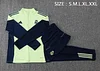 25/26 Real Madrid Light Green Version long zipper  Training Jacket Set