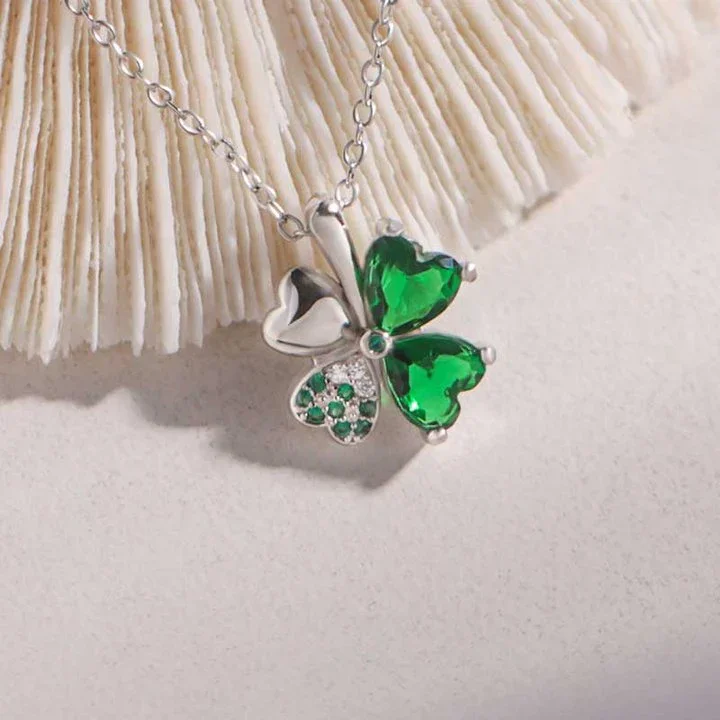 For Friend - S925 Lucky to Have You Four-Leaf Clover Crystal Necklace