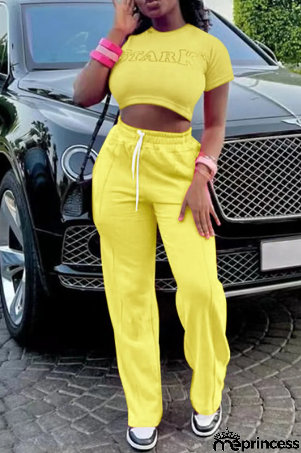 Rose Red Casual Print Patchwork O Neck Short Sleeve Two Pieces