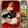 4pcs - Girl - Vintage Metal Signs(8*12Inch/12*16Inch)-Pin-up-girls