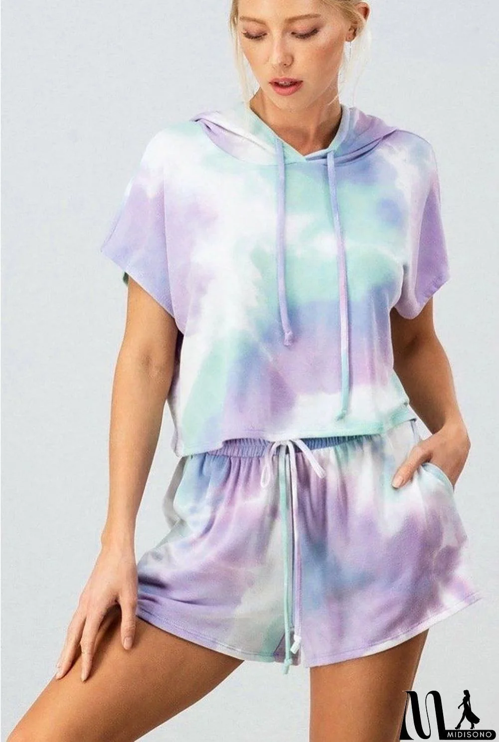 MidiSono - Purple Tie Dye Lounge Two-Piece Set