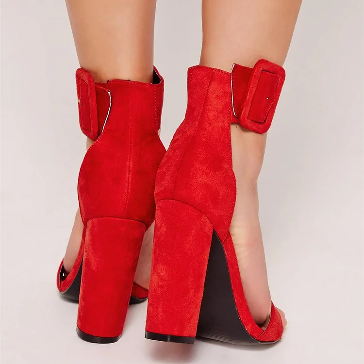 Chunky heel ankle sales strap boots