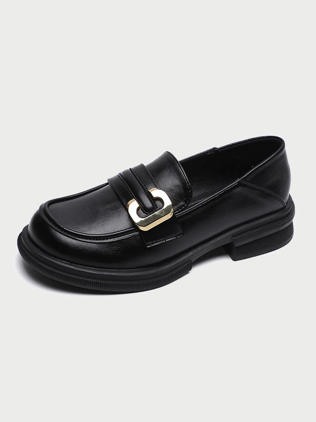 Retro British Soft Leather Metal Buckle Loafers / DarkAcademias /Darkacademias