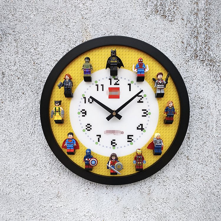 Wall Clock Including 12 Superheroes