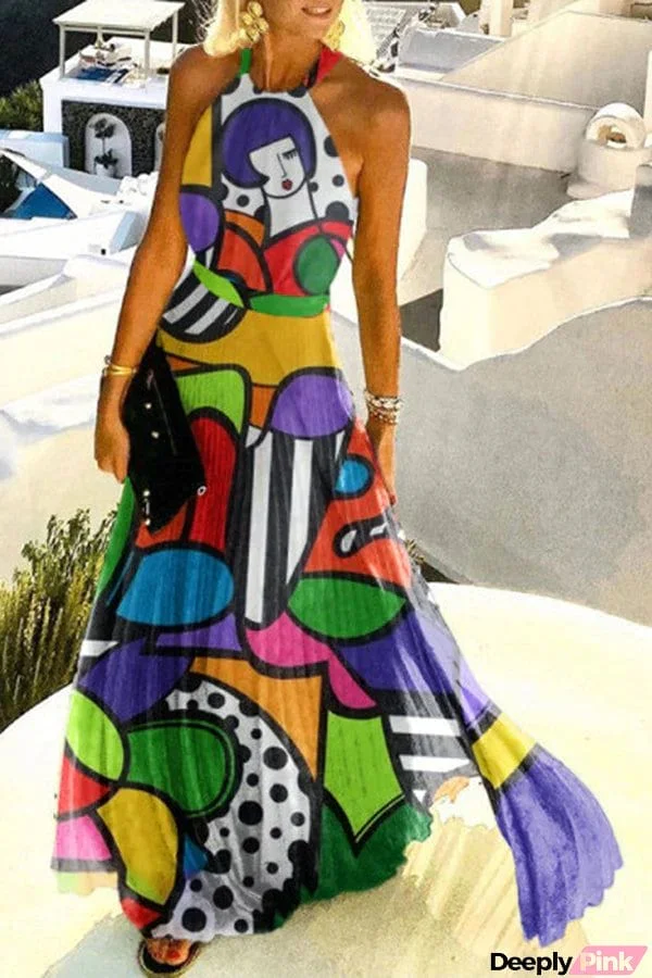 Soul Abstract Art Printed Maxi Dress