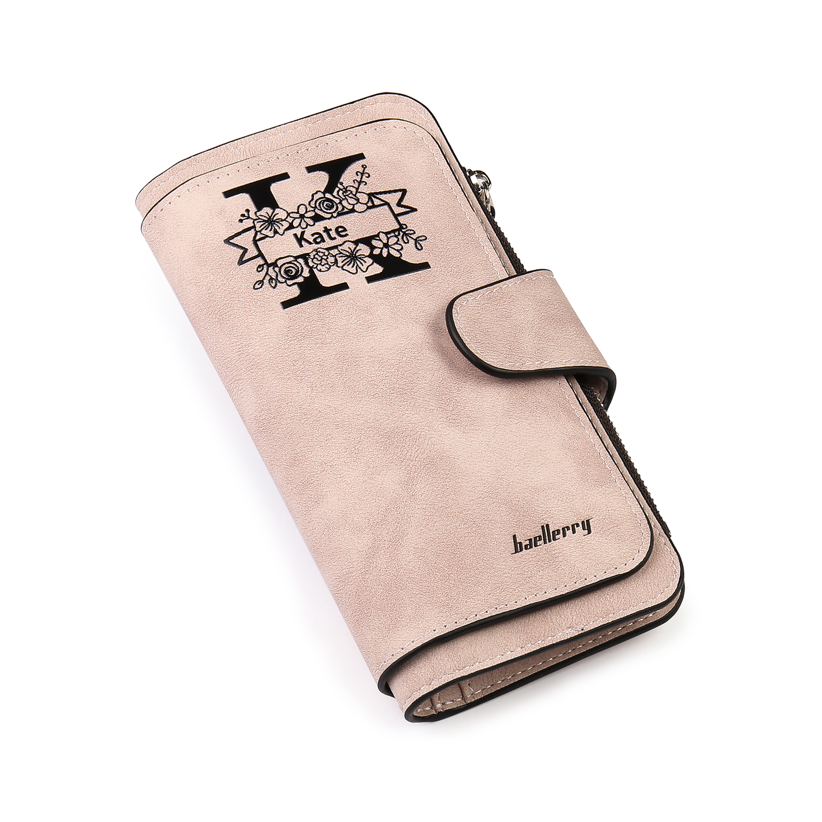 Portafoglio in PU pelle con 1 letetra & 1 testo & 1 nome & 1 foto personalizzati per mamma/nonna