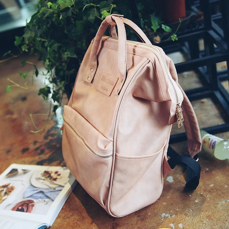 Fashion Women Leather Backpack Youth Korean Style Shoulder Bag Laptop Schoolbags For Teenager Girls Boys Mochila Rugzak Mochilas