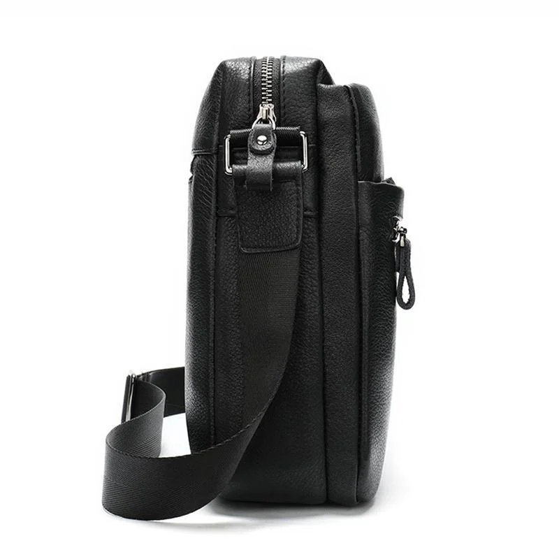 Mens Casual Business Black Messenger Bag With Large Capacity