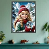 Diamond Painting -DIY Round Drill Girl in the Snow