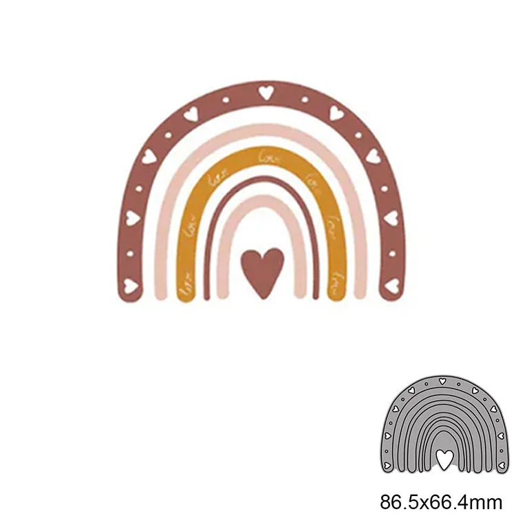 Curved Semicircle Rainbow Heart DIY Craft Metal Cutting Die Scrapbook Embossed Paper Card Album Craft Template Stencil Dies