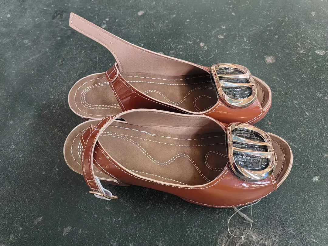 Yyvonne Summer New Large-Size Women's High-Heeled Sandals Fish Mouth Shoes Polyurethane Soles