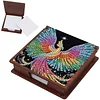 Wooden DIY Phoenix Diamond Painting Kit Note Box with 160 Papers for Office
